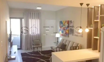 Flat com 1 dormitório, com com serviços e finamente decorado no entro de Alphaville.