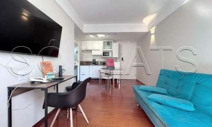 Flat no Mercure Guarulhos com 32m², 1 dormitório e 1 vaga, disponível para locação.