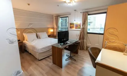Flat no Bourbon Ibirapuera contendo 27m², 1 dormitório e 1 vaga, disponível para locação.