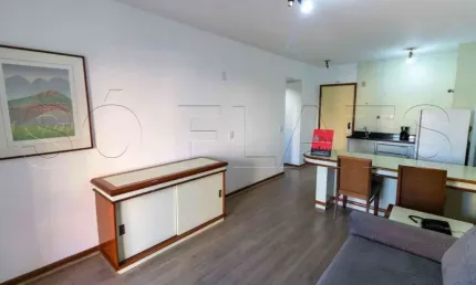 Flat mobiliado com arrumação de quarto, com cozinha completa com geladeira grande. Sem burocracia.