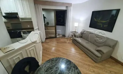Mobiliado com serviços a alguns passos da Avenida Paulista com 48m², cozinha completa sem burocracia