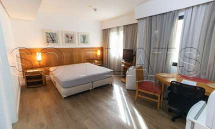 Flat para locação em Moema, a 1 quadra da Av. Santo Amaro, próx a Universidade Anhembi/Morumbi