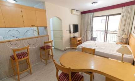 Flat Mercure Sp Alamedas mobiliado com 1 dormitório próximo da Livraria Cultura da Av Paulista.