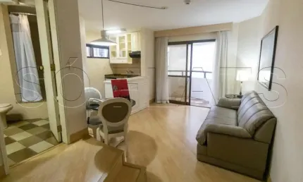 Flat na Bela Vista. Oportunidade para locação com 48m². Com entrada imediata e sem fiador.