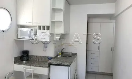 Flat New Studio em Pinheiros para locação com 27m² com 1 dormitório e 1 vaga de garagem.