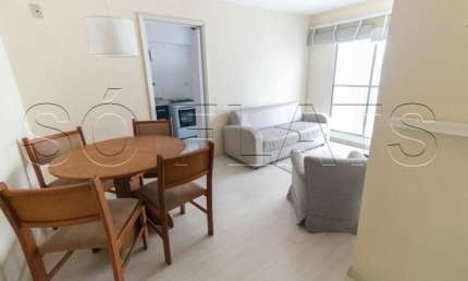 Flat para locação no Roma Palace contendo 49m², 1 dormitório e 1 vaga de garagem.