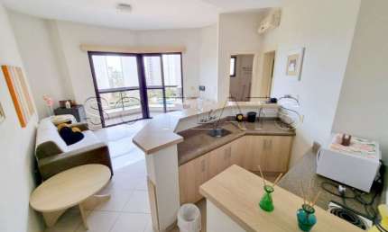 Flat Montecattini com 41m², 1 dorm, 1x vaga de garagem no Morumbi todo mobiliado com planta grande.