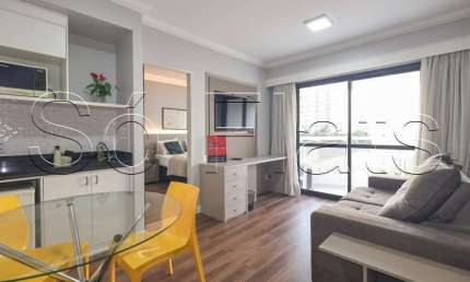 Flat no The Palace contendo 36m², 1 dormitório e 1 vaga, disponível para locação em Moema.