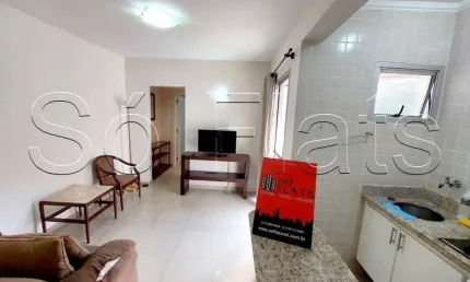 Flat totalmente mobiliado no ibirapuera para locação com entrada imediata.