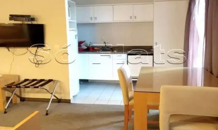 Flat Nobile Suítes na Chácara Santo Antônio para locação com 44m², 1 vaga e 1 dorm.