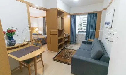 Paulista classic, flat disponível para locação contendo 28m², 1 dorm e 1 vaga no bairro dos jardins.