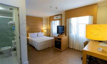 Flat totalmente mobiliado no pool 25m² 1 dorm, 1 vaga para investimento no Campo Belo
