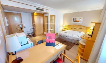 Flat no Tryp Higienópolis com 2 dormitórios e 2 vagas de garagem, disponível para locação.