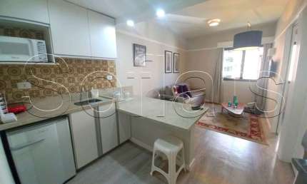 Flat no Ninety para locação com 33m², 1 dormitório e 1 vaga de garagem nos Jardins.