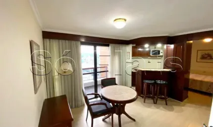 Flat higienópolis classic  39m² 1 dormitório 1 vaga para locação.