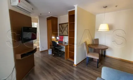 Flat para locação no Quality Alvorada contendo 52m², 2 dormitórios e 1 vaga de garagem.