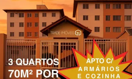 &amp;#127968; Apartamento 70m² Ibiporã, 3 Quartos, c/ planejado pronto