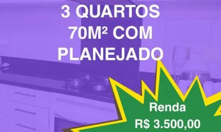 &amp;#127968; Apartamento 70m² Ibiporã, 3 Quartos, c/ planejado pronto