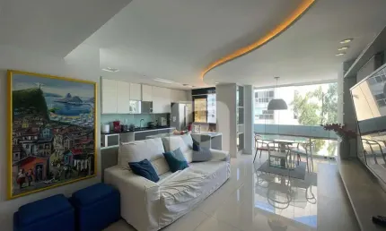 Apartamento Vista Mar Mobiliado 105m² 2 Suítes - Barra da Tijuca Posto 5