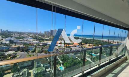 Apartamento Alto Padrão com 3 suítes, varanda gourmet, vista mar no Biarritz em Patamares