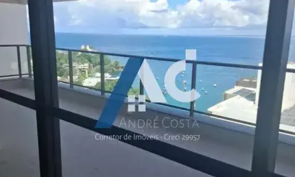 APARTAMENTO ALTO PADRÃO 3 SUÍTES MANSÃO CARYBÉ, LADEIRA DA BARRA, VISTA MAR, 1 POR ANDAR, 155 M²!