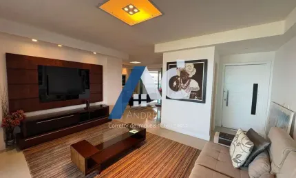 Apartamento alto padrão mobiliado com 4 suítes, vista mar, na colina a em patamares