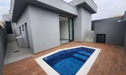Casa em condomínio fechado de Taubaté com 3 suítes, piscina, espaço gourmet