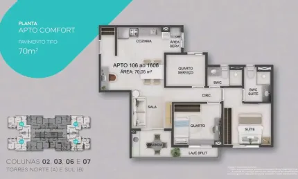 Apartamento para Venda em Natal, Candelária, 3 dormitórios, 1 suíte, 2 banheiros, 1 vaga