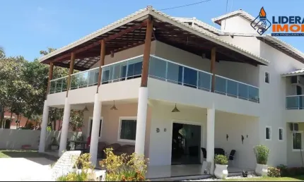 Casa em barra do jacuípe, 5 quartos, piscina, churrasqueira, varanda, para venda, no condomínio aldeias do jacuípe, em camaçari.