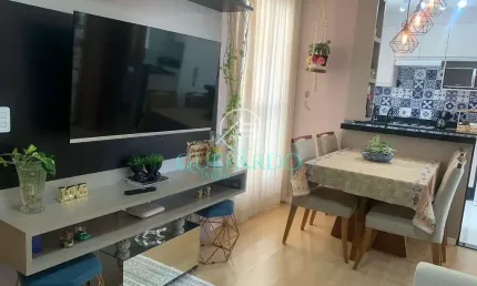 Apartamento à venda, sala para 2 ambientes, integrada a cozinha, 02 dormitórios, completo de armári