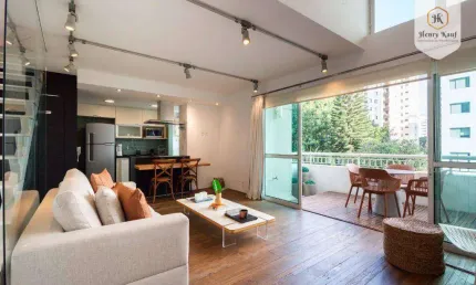 Loft com 1 dormitório e 2 vagas, 74 m² - venda por R$ 1.850.000 ou aluguel por R$ 13.013/mês - Moema Pássaros - São Paulo/SP
