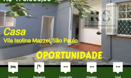 Casa para Venda em São Paulo, Vila Isolina Mazzei, 2 dormitórios, 2 banheiros