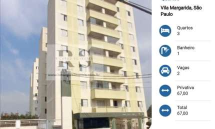 Apartamento 3 Quartos para Venda em São Paulo, Vila Margarida, 3 dormitórios, 1 banheiro, 2 vagas