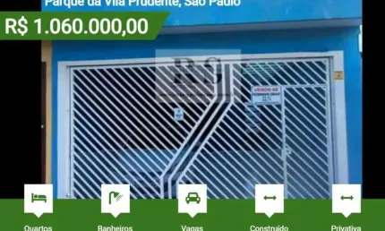 Sobrado para Venda em São Paulo, Parque da Vila Prudente, 3 dormitórios, 4 banheiros, 2 vagas