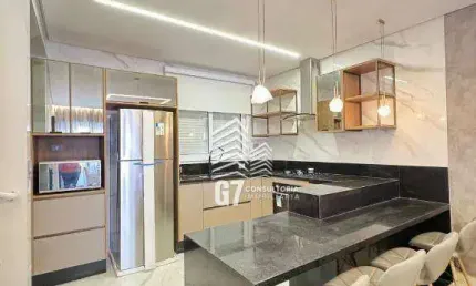 Triplex com 2 suítes - mobiliado e decorado em praia grande - guilhermina