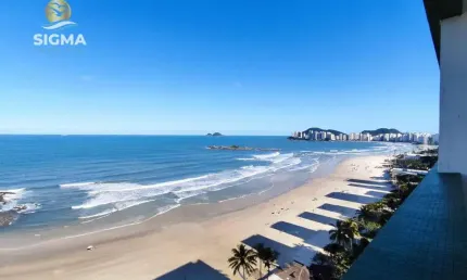Apartamento na praia, frente ao mar, 4 dormitórios, 2 suítes, 1 vaga, pitangueiras, guarujá.
