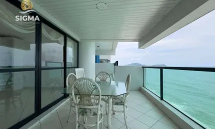 FRENTE MAR - Apartamento na Praia das Pitangueiras, 3  suítes, 1 dependência, 2 vagas, Guarujá-SP.