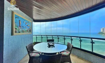 Apartamento Frente Para o Mar  Com 4 Dormitórios Sendo 3  Suítes  à venda, 212 m² por R$ 2.200.000 - Praia das Astúrias - Guarujá/SP