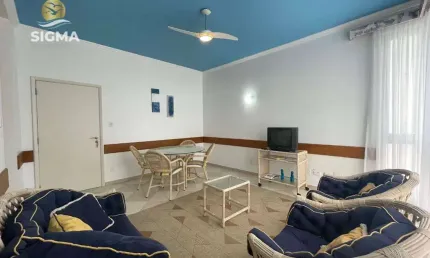 Apartamento com 3 dormitórios em prédio de frente para o mar - Praia das Pitangueiras, Guarujá.