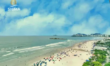 Apartamento na praia frente ao mar 4 suítes sacada 1 vaga pitangueiras guarujá.