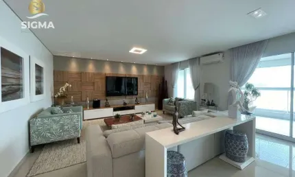 Apartamento alto padrão de frente para o mar com 3 suítes em prédio com lazer e 3 vagas - Praia da Enseada, Guarujá.