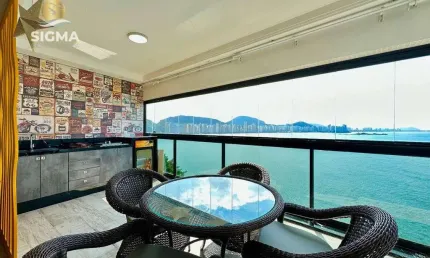 Frente mar - apartamento de luxo à venda com 3 suítes - condomínio com lazer - 2 vagas - jardim astúrias - guarujá/sp