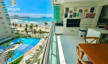 Frente mar - apartamento com 2 dormitórios à venda na praia das astúrias - guarujá/sp.