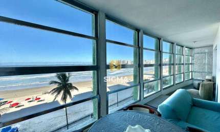 FRENTE MAR - Apartamento com 5 quartos sendo 3 suítes à venda na Praia das Pitangueiras - Guarujá/SP.