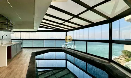 Frente mar - apartamento com 4 suítes à venda na praia das astúrias - guarujá/sp.