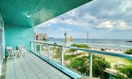 Frente mar - apartamento com 3 quartos sendo 1 suíte à venda, 180 m² por r$ 1.500.000 - pitangueiras - guarujá/sp.
