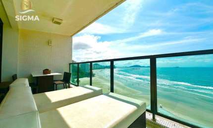 FRENTE MAR - Apartamento com 3 Suítes para alugar, 160 m² por R$ 9.000/mês - Jardim Astúrias - Guarujá/SP.