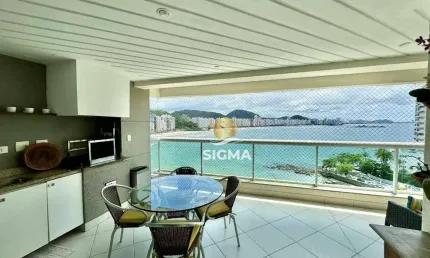 Frente mar - apartamento com 4 suítes à venda na praia das jardim astúrias - guarujá/sp.