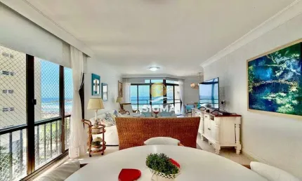 FRENTE MAR - Apartamento com 4 dormitórios Sendo 2 suítes à venda, 225 m² por R$ 1.850.000 - Pitangueiras - Guarujá/SP