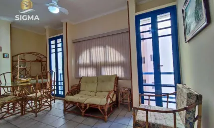 Apartamento na praia do tombo de 2 dormitórios com 1 vaga. guarujá-sp.